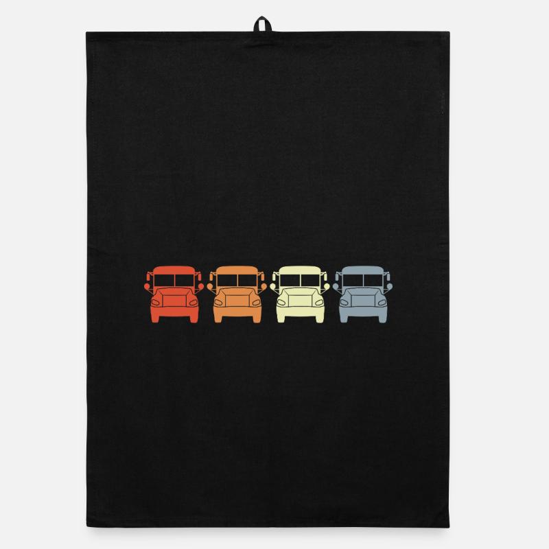 Retro Buses Organic dish towel