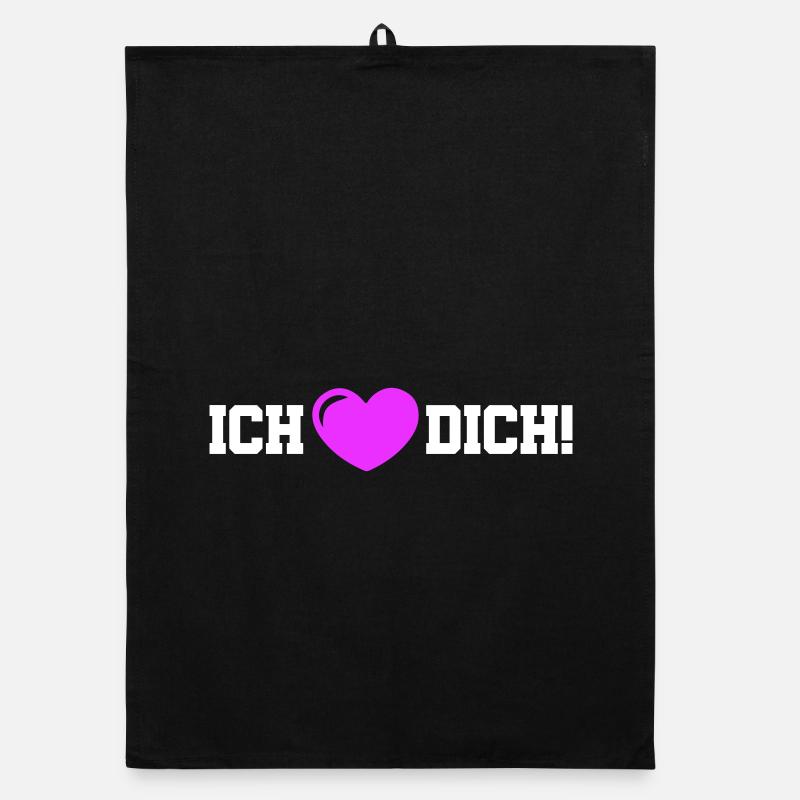 Ich Liebe Dich Herz Organic Geschirrtuch