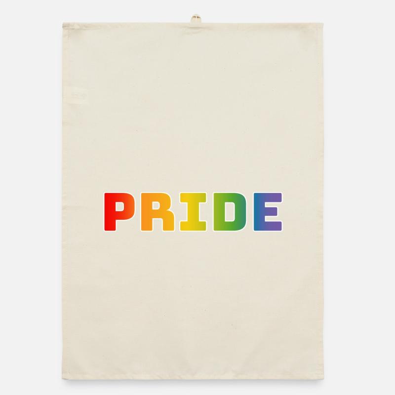 Rainbow pride white Organic dish towel