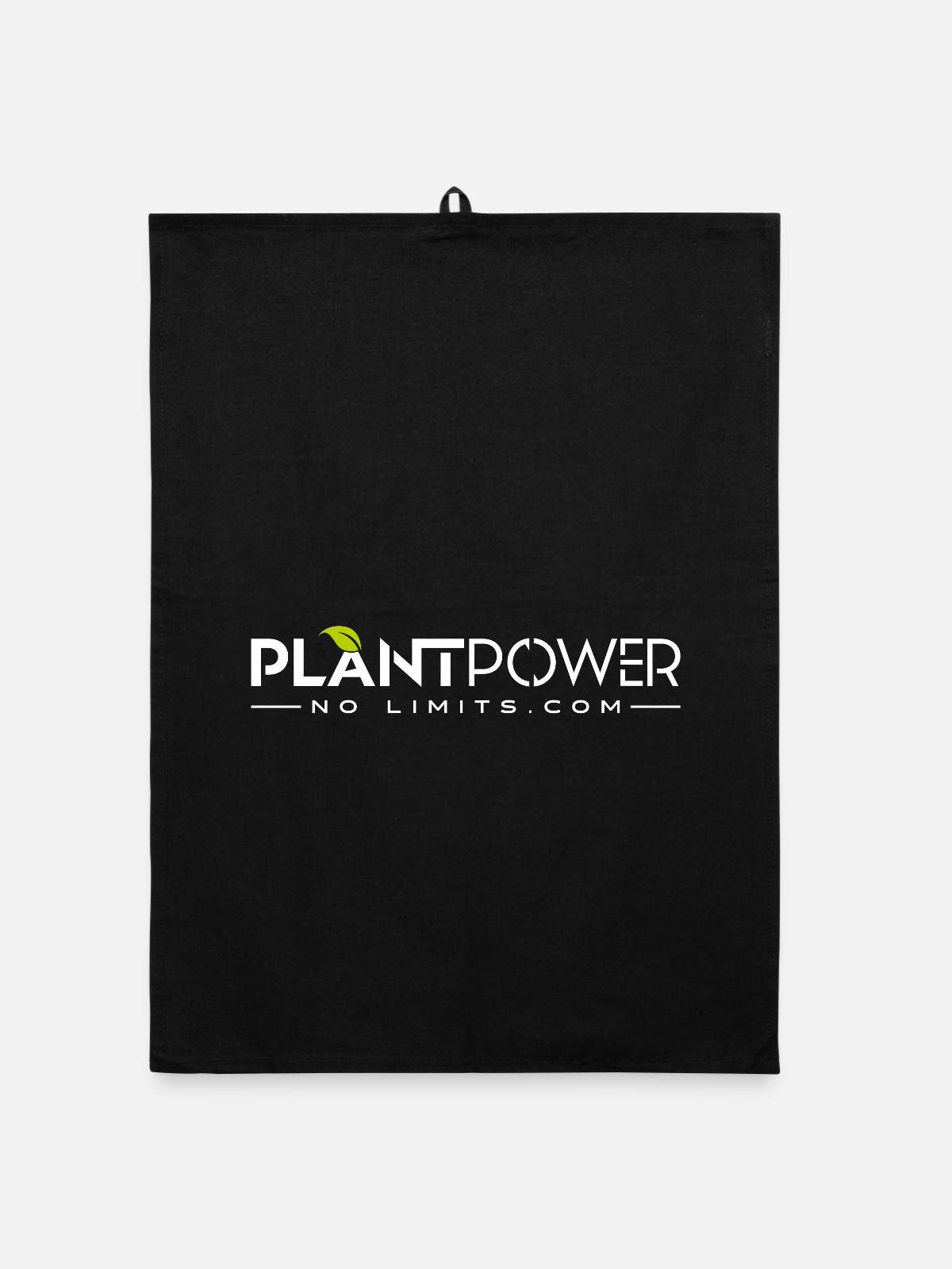 Plant Power - No Limits - Organic Geschirrtuch - Schwarz - Vorne