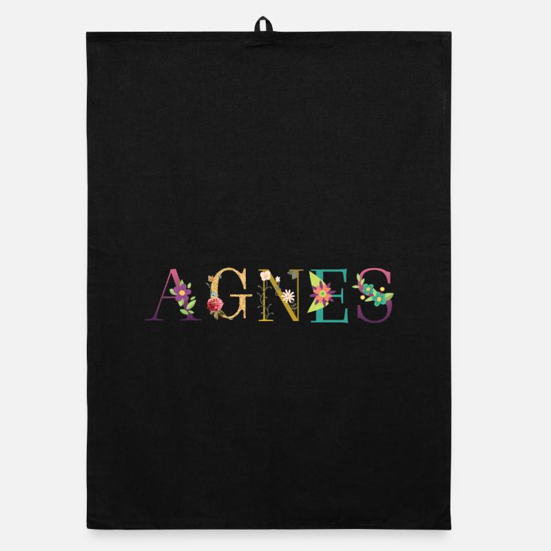 Le nom d’AGNES est fleuri Torchon bio