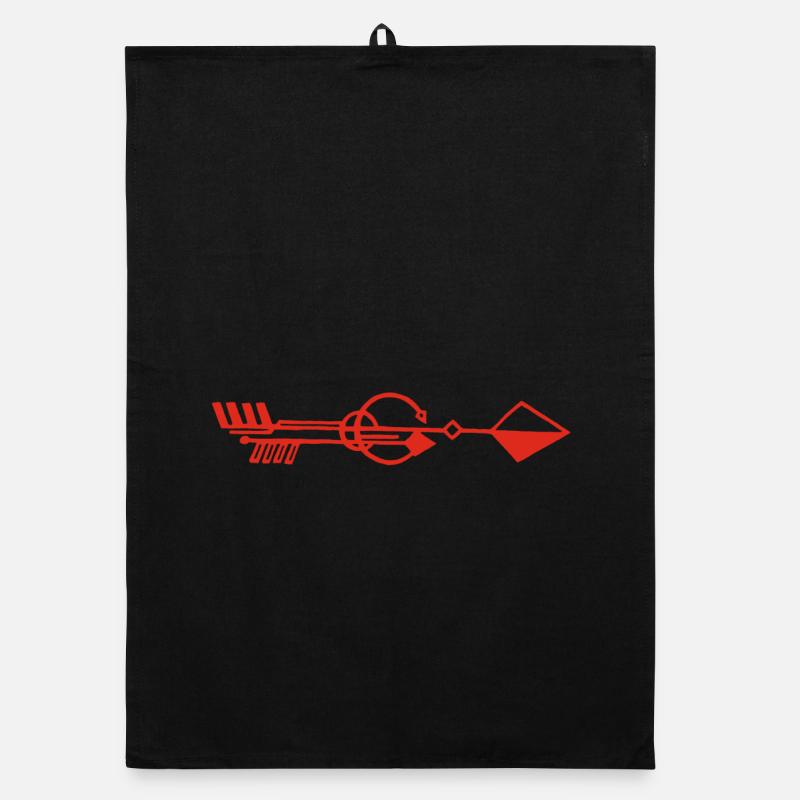 Strange red arrow Organic dish towel