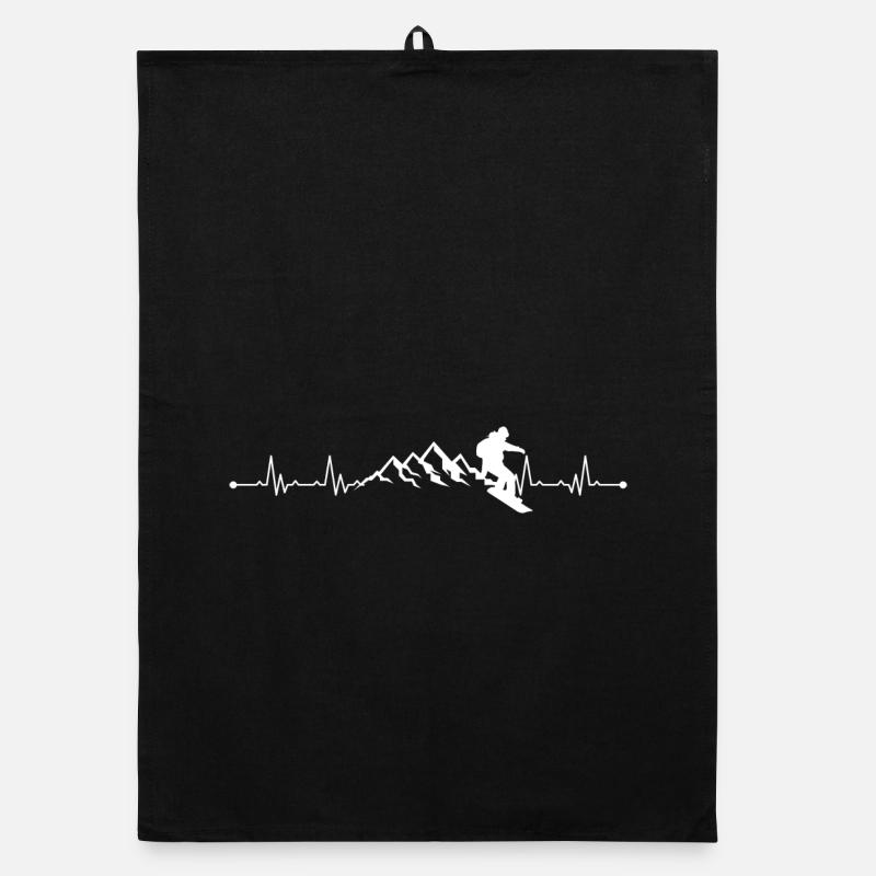 Mountain Pulse Snowboarder Organic dish towel