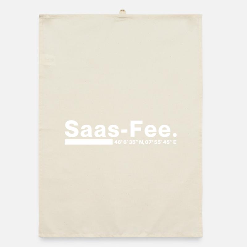 Saas-Fee Koordinaten Wallis Schweiz Organic Geschirrtuch