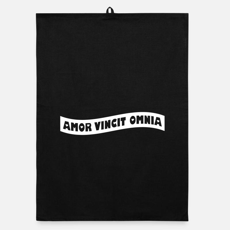 Amor vincit omnia Love overcomes everything Organic dish towel