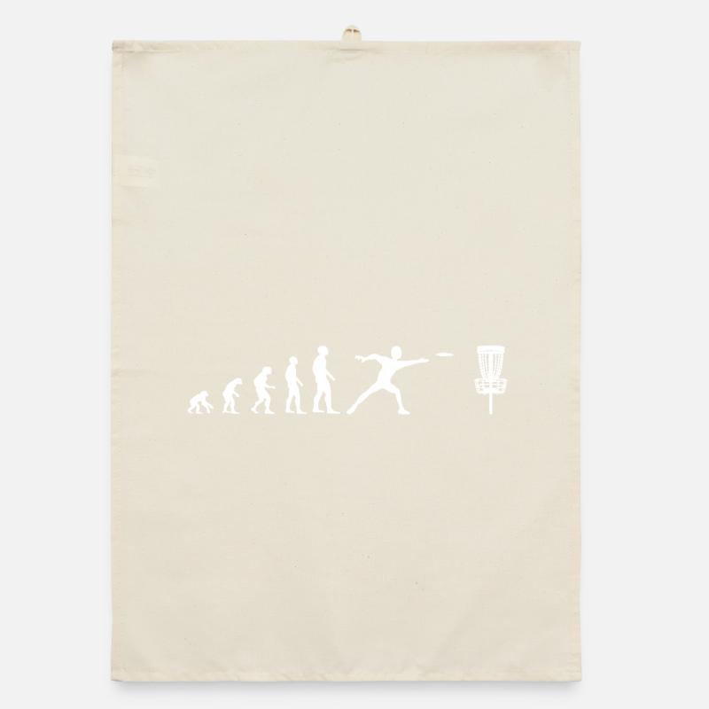 Evolution Of Disc Golf Disc Golf Player Frisbee Organic dish towel