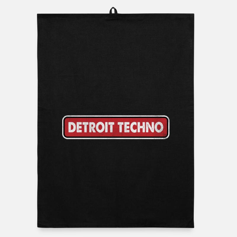 Logo rétro techno de Détroit Torchon bio