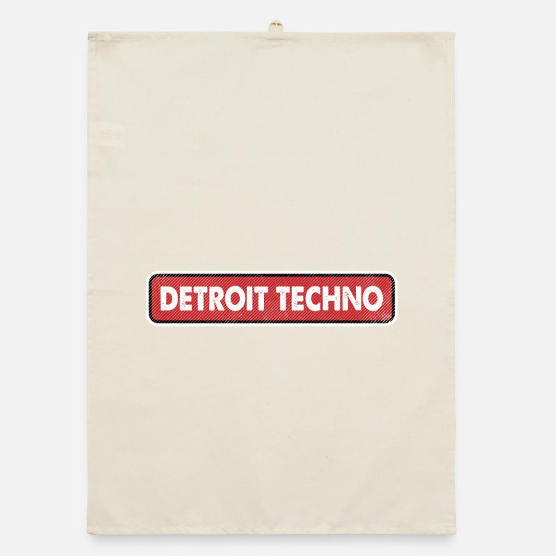 Logo rétro techno de Détroit Torchon bio