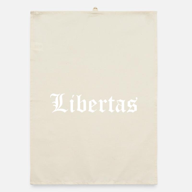 Libertas Latin typography design Organic dish towel