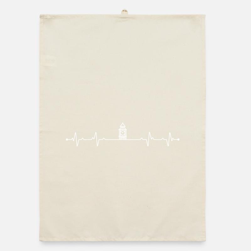 Clocktower Heartbeat Skyline Organic dish towel