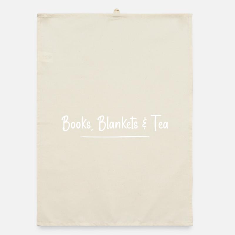 Bücher, Decken und Tee Organic Geschirrtuch