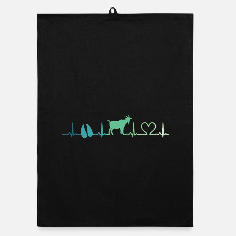 Goat heartbeat gift goats Organic dish towel