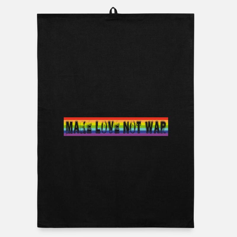 make love not war | Rainbow Organic dish towel
