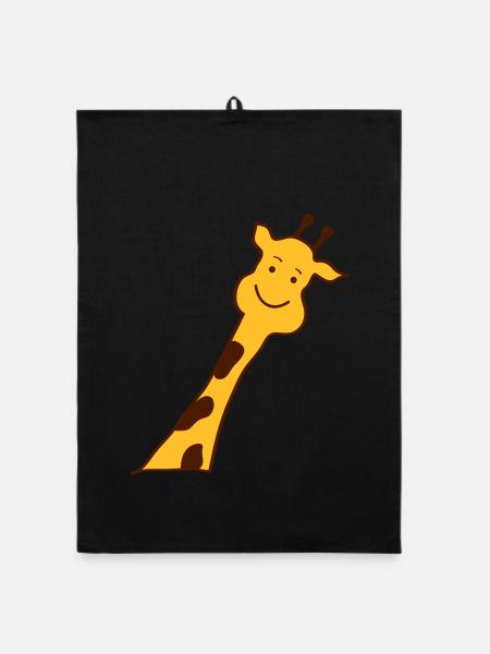 giraffe - Organic Geschirrtuch - Schwarz - Vorne