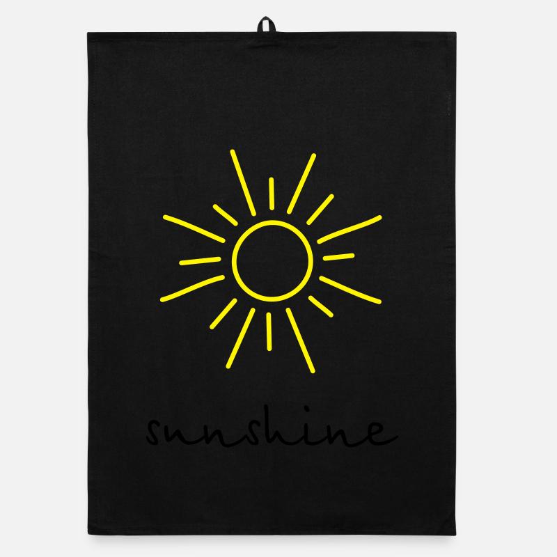 sunshine Sonne - Organic Geschirrtuch - Schwarz