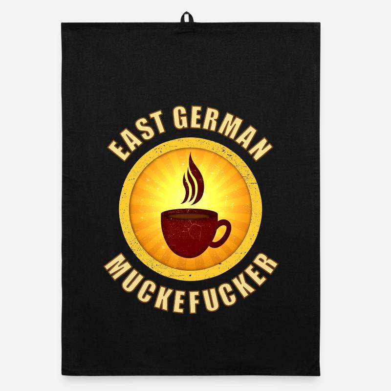 Café DDR muckefuck avec tasse dans un style rétro Torchon bio