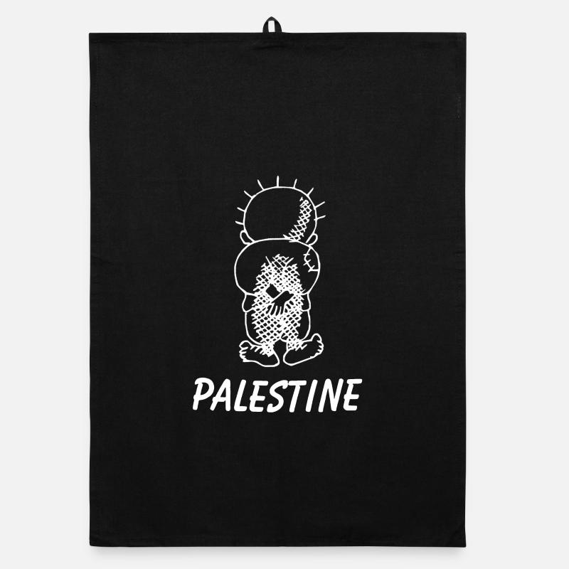 Handala à la recherche de la Palestine - Torchon bio - noir