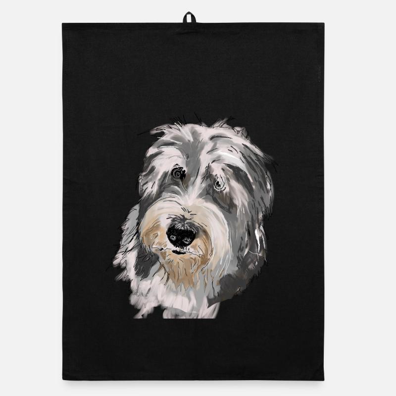 Bearded Collie Organic dish towel