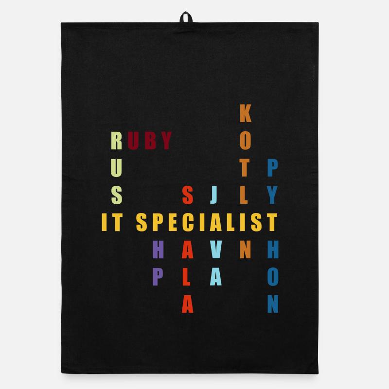 Vivid IT Specialist Wordmark - Organic Geschirrtuch - Schwarz