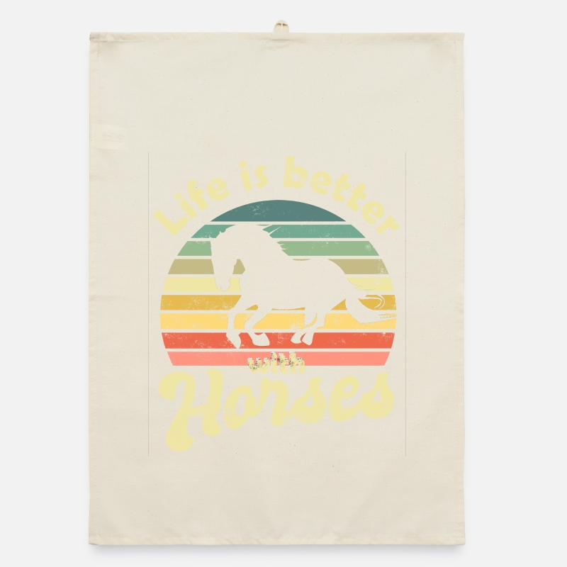 Pferd Pferde Organic Geschirrtuch