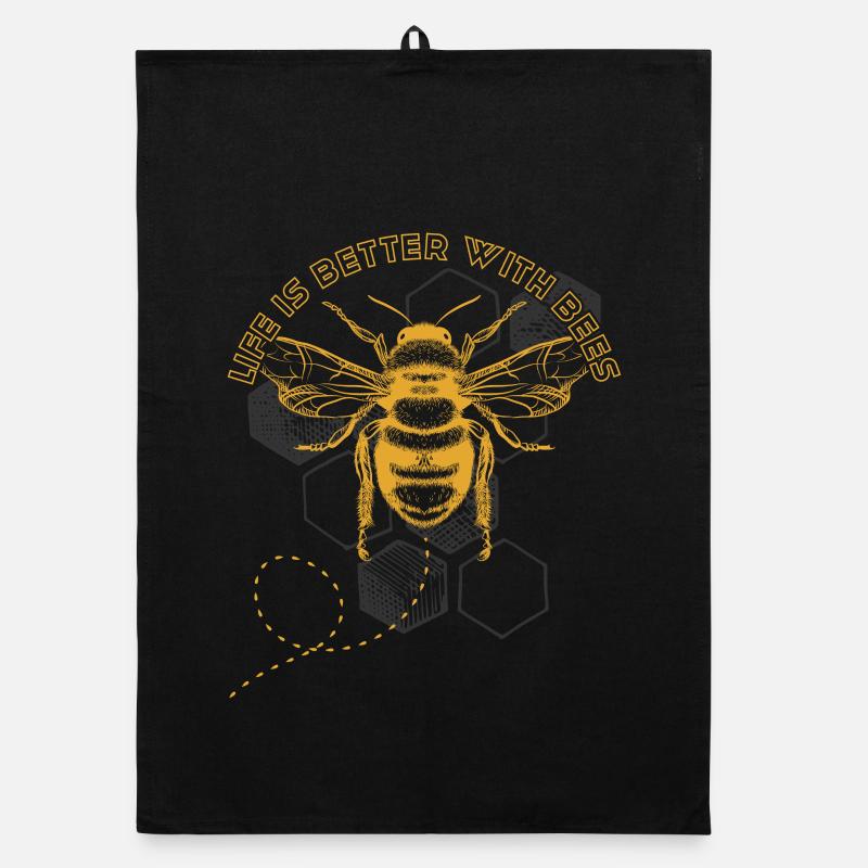 Bienen-Hex-Gitter: Das Leben ist besser mit Bienen Organic Geschirrtuch