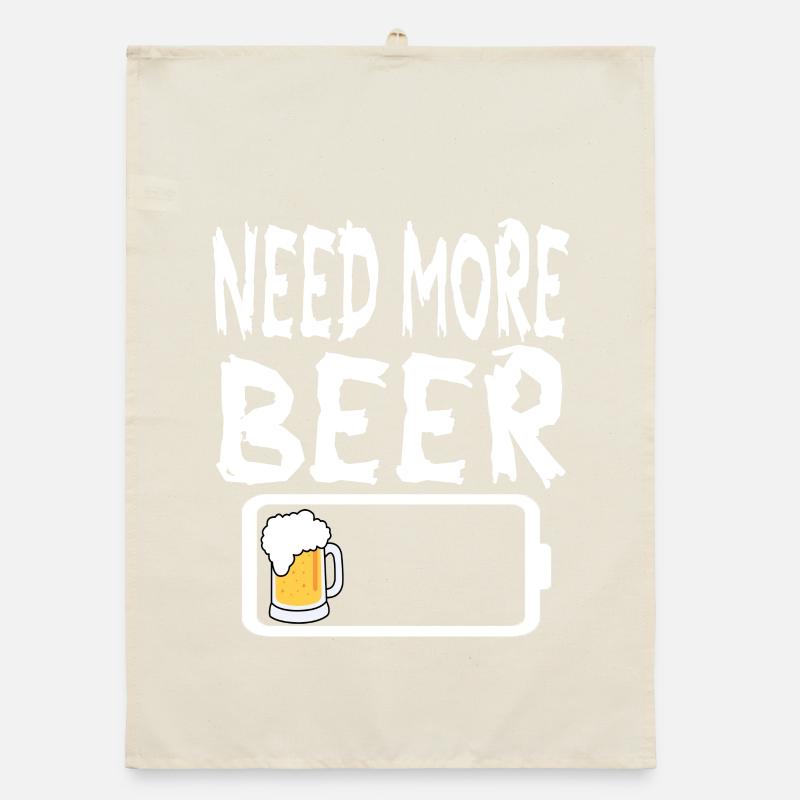 Low Battery Need more Beer Organic dish towel