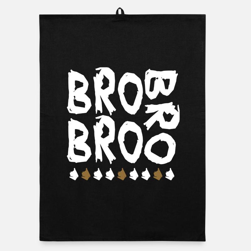 bro bro bro - Organic Geschirrtuch - Schwarz