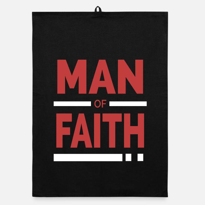 Homme de foi | Typographie chrétienne - Torchon bio - noir