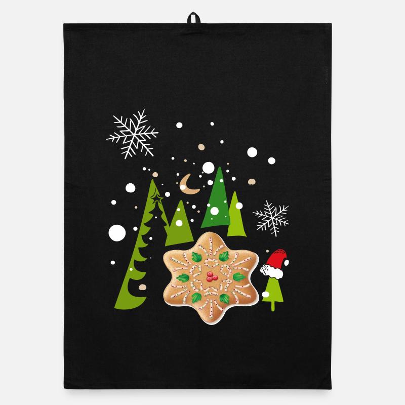 Advent, Pfefferkuchen, Kekse Organic Geschirrtuch