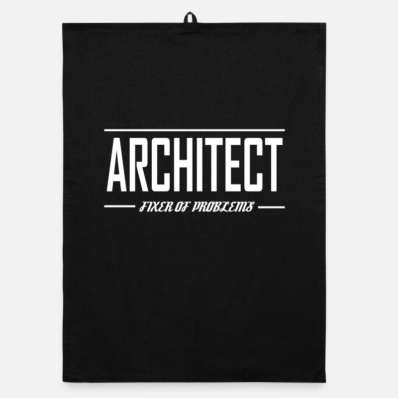 I'm An Architect vintage architecture students - Organic dish towel - black