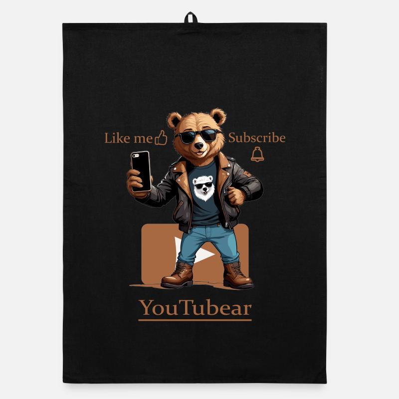 Funny YouTubear Organic dish towel