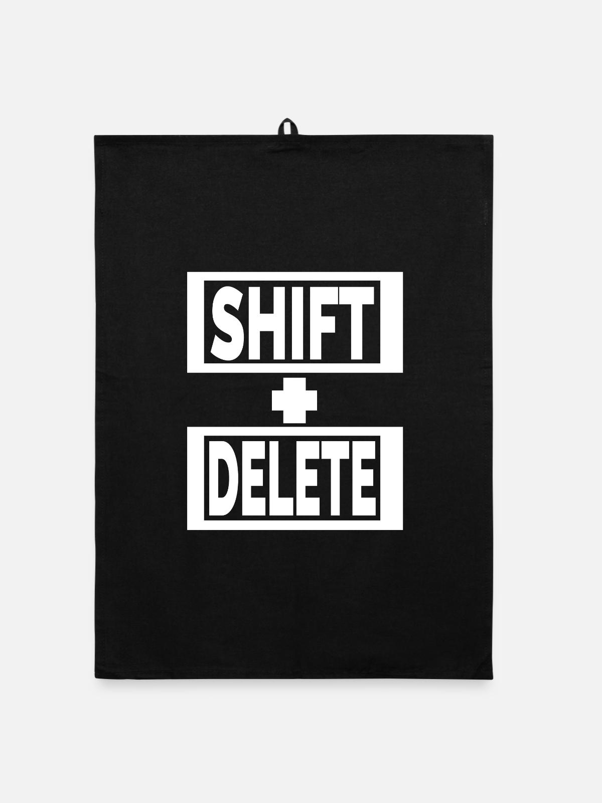 SHIFT+ENTF Tastatur Lebensstil - Organic Geschirrtuch - Schwarz - Vorne