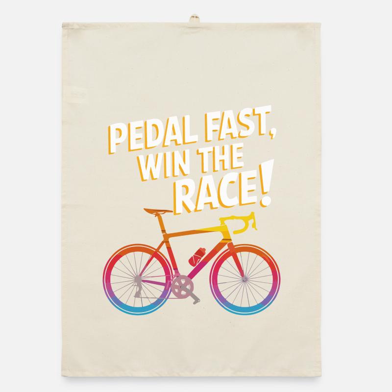 Pédalez vite Gagnez la conception du vélo de course Torchon bio