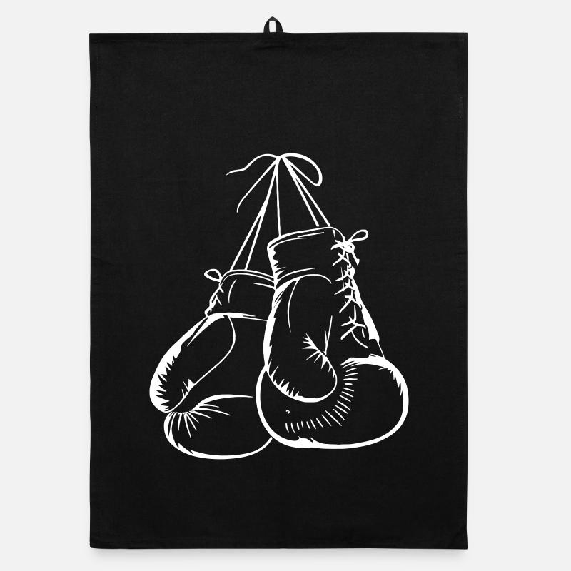 Hanging Boxing Gloves Art Organic dish towel