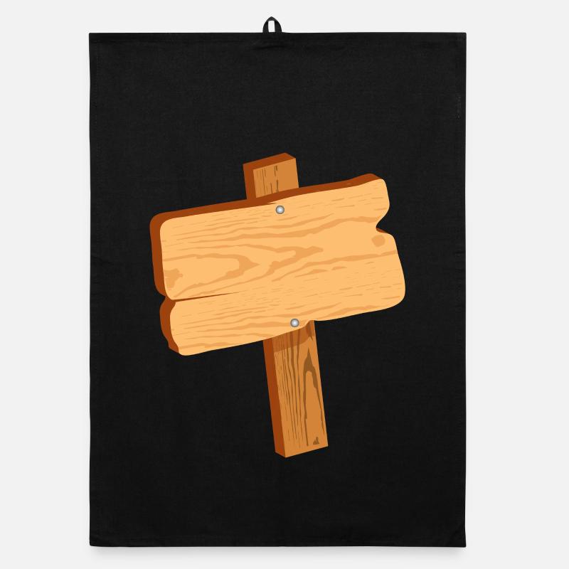 Rustikales Schild in Holz Optik ohne Text Organic Geschirrtuch