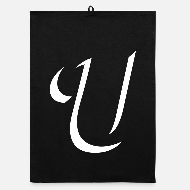 Élégant motif de lettre U avec forme dynamique Torchon bio