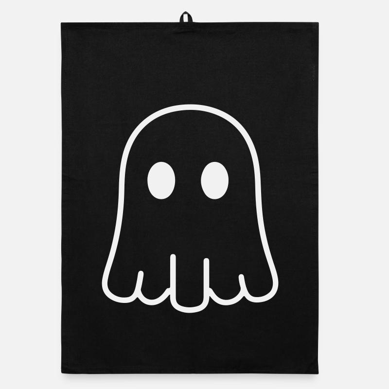 Playful ghost design for Halloween Organic dish towel
