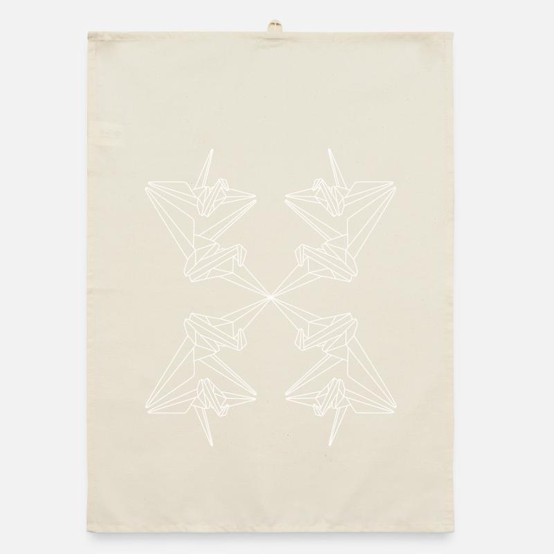 Origami Birds Geometric Pattern Organic dish towel