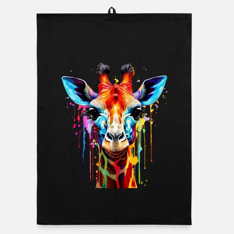 Explosion de couleurs vibrantes de girafe Torchon bio