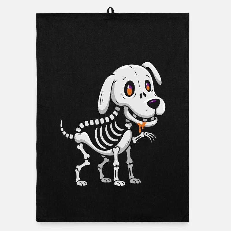 Dessin animé de chiot squelettique Torchon bio