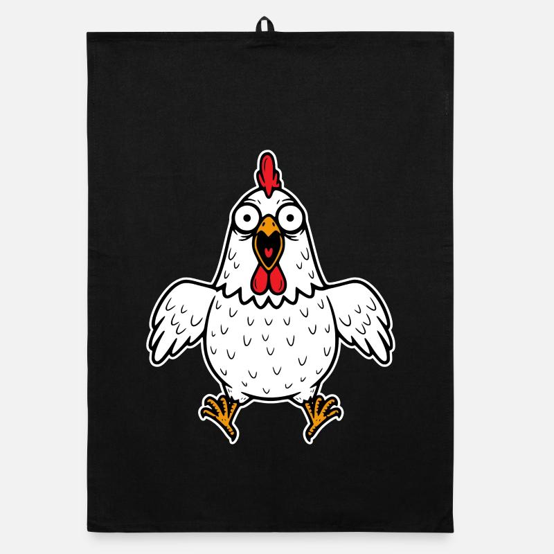 chicken hen rooster rooster poultry chickens crazy Organic dish towel