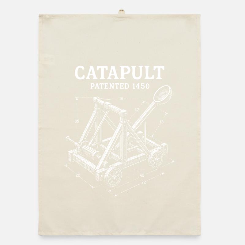 Catapult Mechanical Blueprint design Organic dish towel