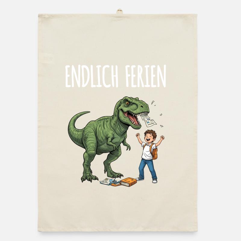 Finally holiday dino fun Organic dish towel