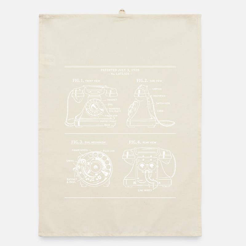 Plan de modèle rétro pour téléphone à cadran Torchon bio