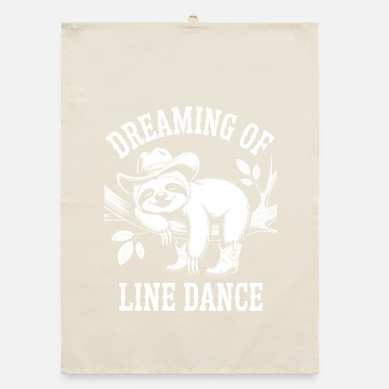 Sloth Dreaming Line Dance Organic dish towel