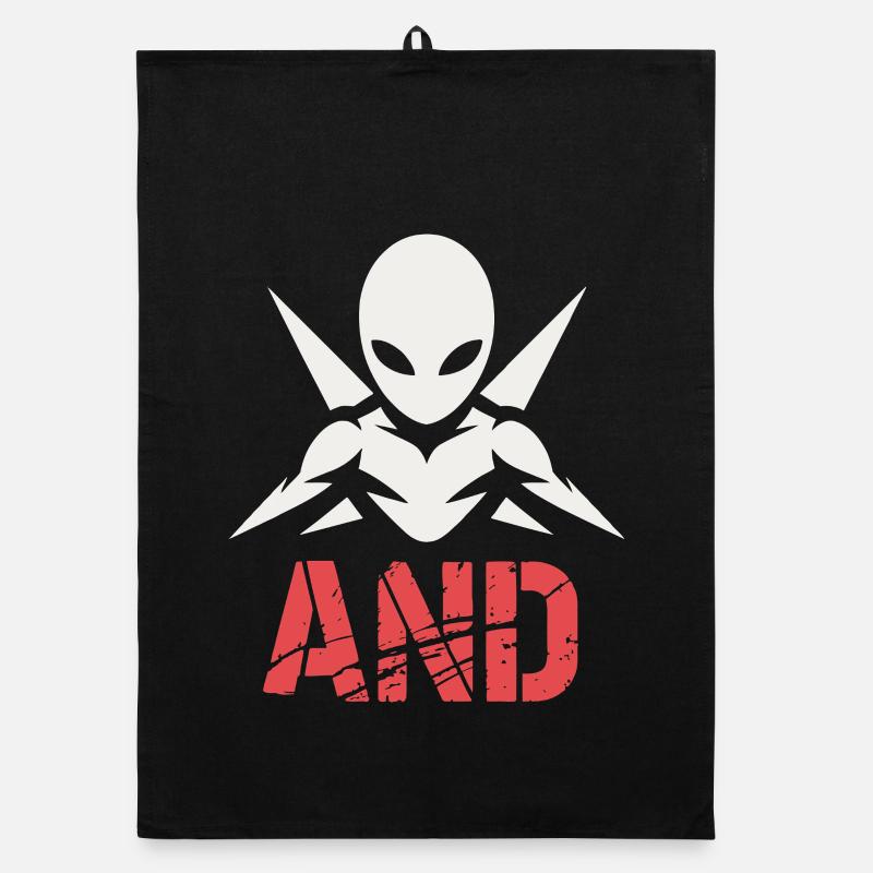 Alien Ninja Emblem Organic Geschirrtuch