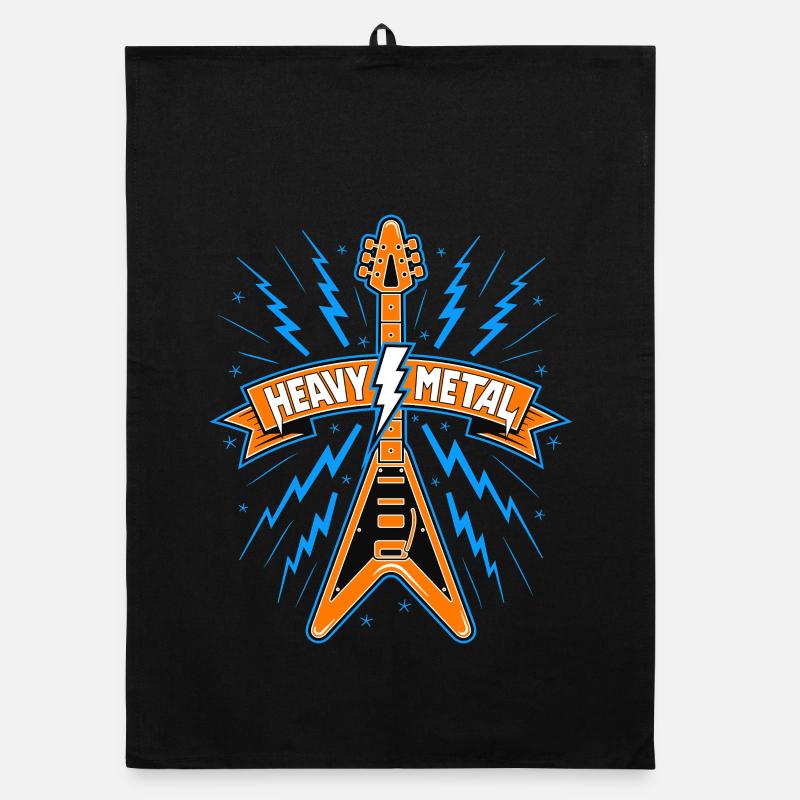 Heavy Metal Banner mit Gitarre Organic Geschirrtuch
