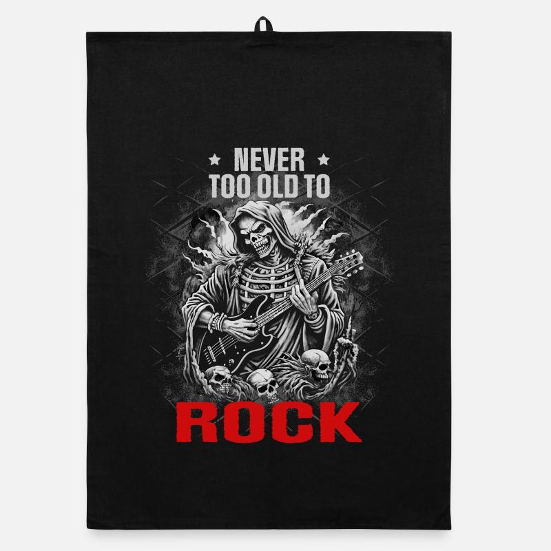 NEVER TOO OLD TO ROCK Organic dish towel