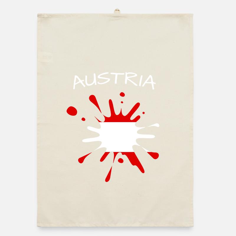 Éclaboussures de peinture du drapeau autrichien Kleks d’Autriche Torchon bio