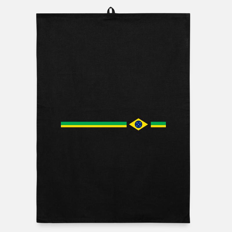 Brasilien-Design-Logo - Organic Geschirrtuch - Schwarz